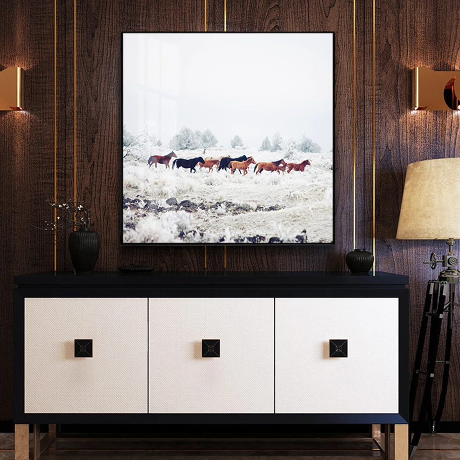 Картины на холсте с изображением животных зимнего Horseland настенные