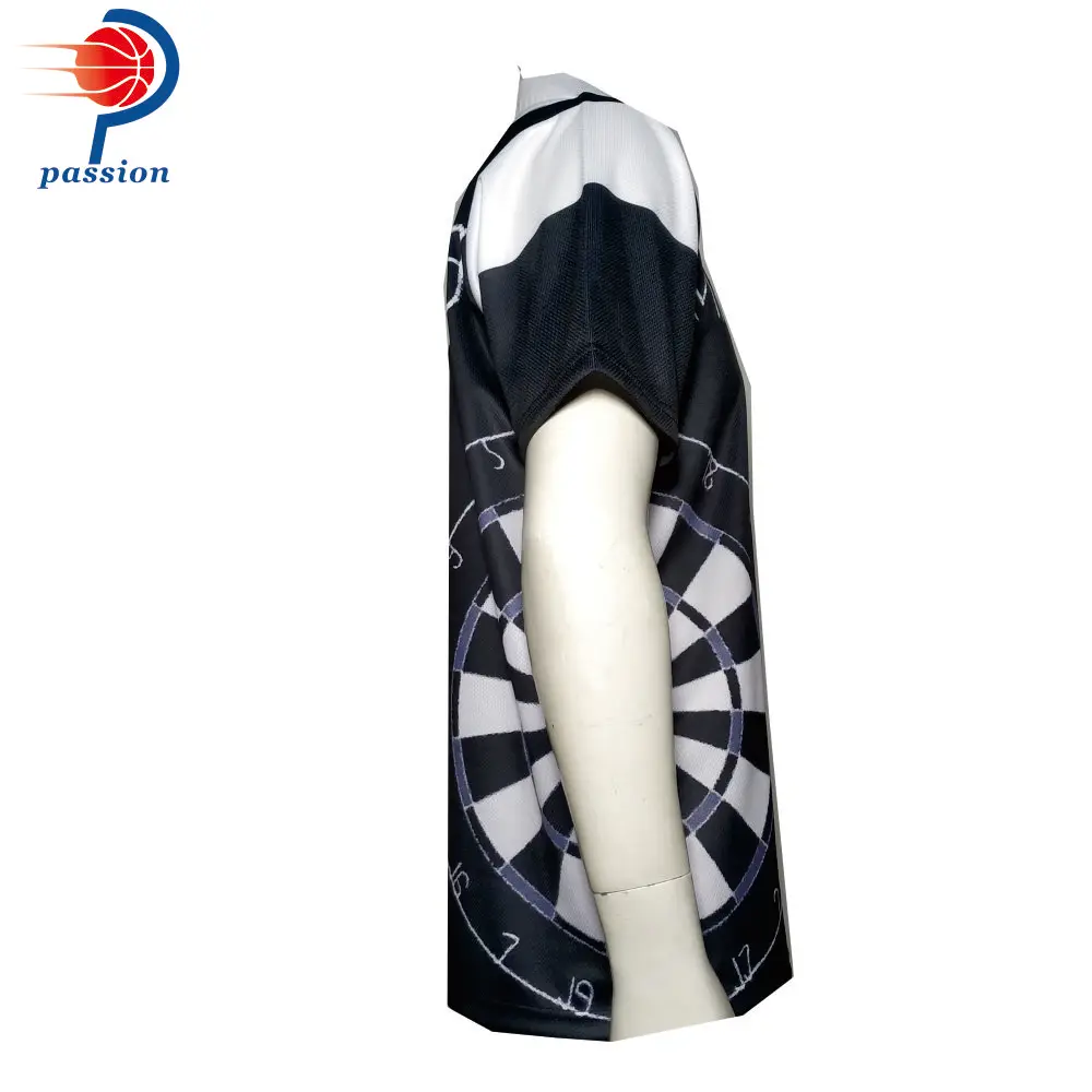 Высококачественная Мужская рубашка дротика с сублимационной печатью на молнии