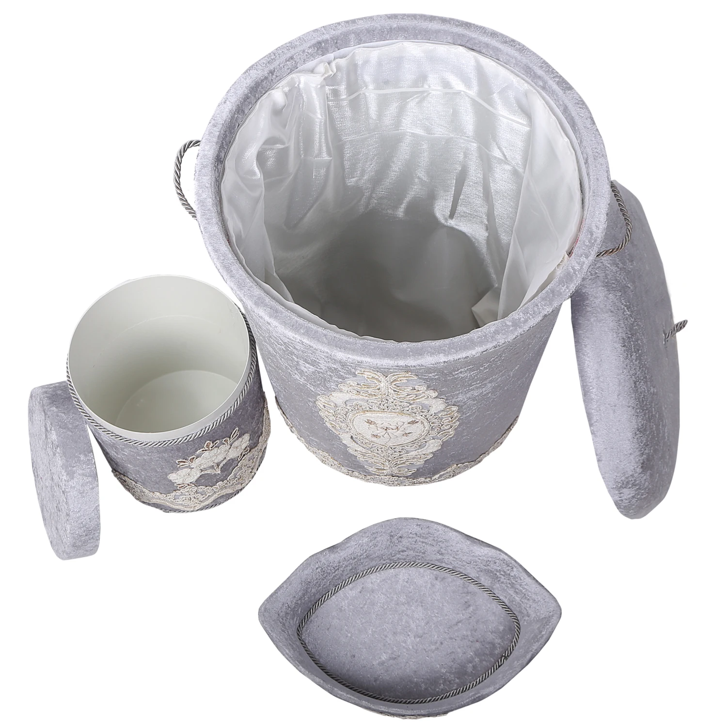 Prezzo Bonny Home Esclusivo Grigio 6 Pezzi Set Di Cestini Per Biancheria E Set Di Tappetini Da Bagno Organizzatore Deposito Di Vestiti Sporchi E Tappeti Da Bagno