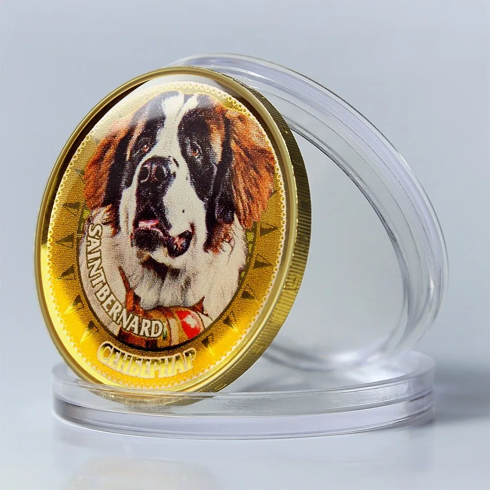 Сувенирная монета &quotЗнаменитые породы собак&quot - Сенбернар | Дом и сад