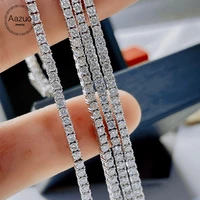 aazuo real 18k solid pure white gold natrual diamonds 2 0ct classic tennis bracelets for woman upscale trendy engagement party