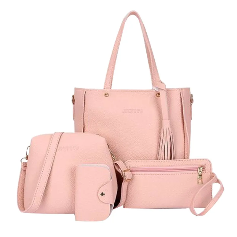 4 шт. подходящая женская модная сумка через плечо из искусственной кожи