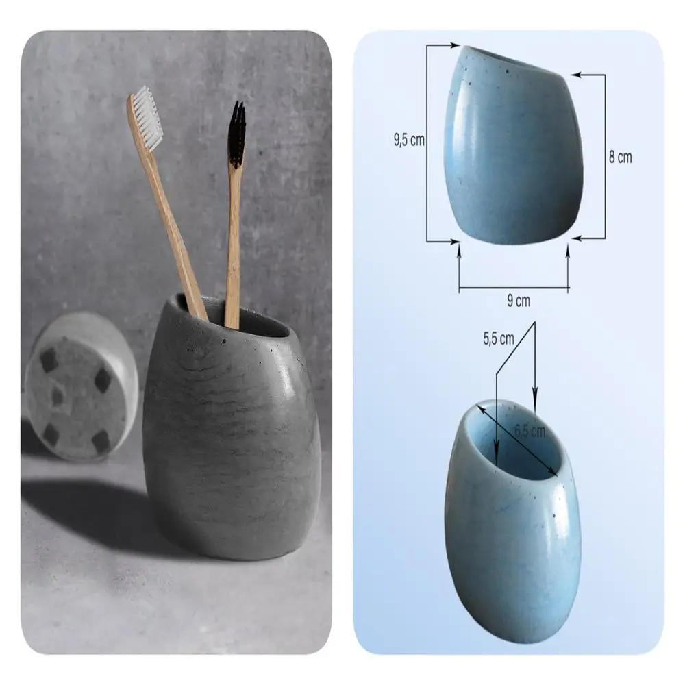 Роскошный бетонный аксессуар для ванной комнаты держатель зубных щеток простой