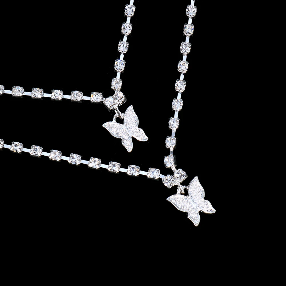 Цепочка Stonefans Стразы в форме бабочки для сосков женское ожерелье-чокер без
