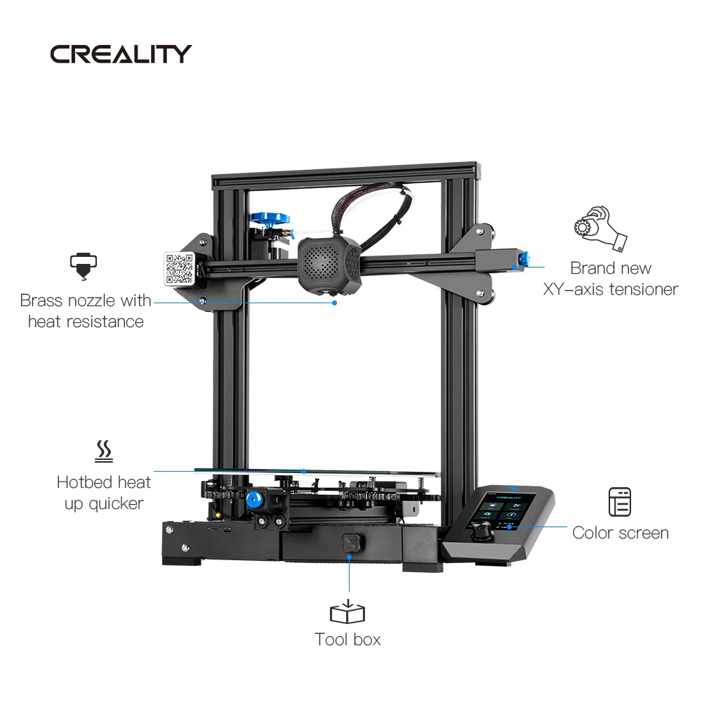 CREALITY 3D Ender-3 V2 Mainboard With silent TMC2208 Stepper Drivers New 3D Smart Filament Sensor Resume Printing Super Printer.