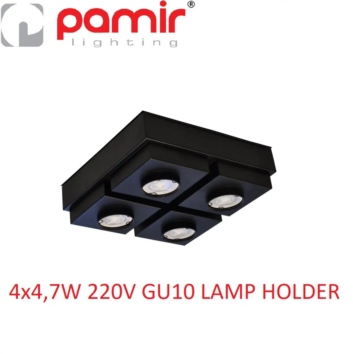 Pamir Lighting 4x4,7W Dimensions: 4x85x85mm,4x100x100mm Ouadro Series GU10 Lamp Holder,Energy Saving Light, Decorative Design