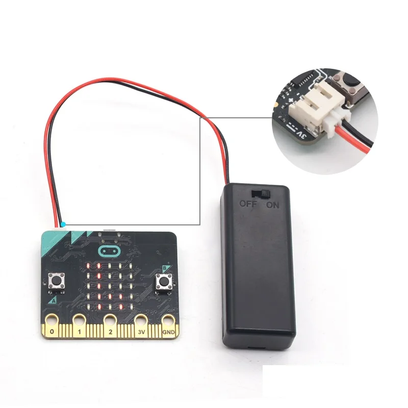 Держатель аккумулятора Micro Bit чехол с переключателем + JST PH2.0 2P коннектор для Micro:bit