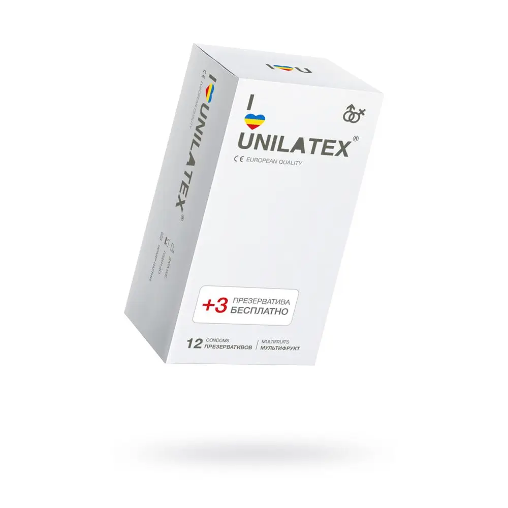 Презервативы Unilatex Multifrutis №12+3 ароматизированные цветные|Презервативы| |