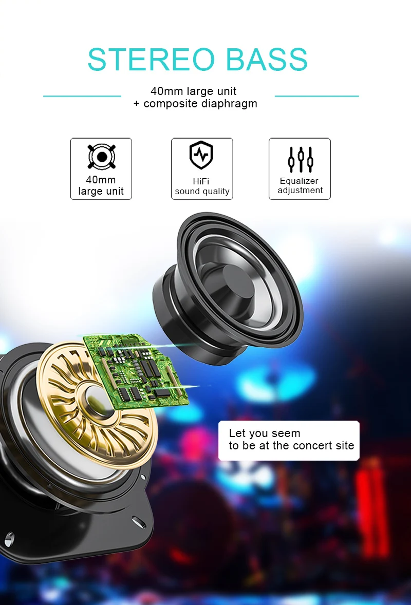 HiFi Bluetooth наушники складной светодиодный свет беспроводные стерео наушники с микрофоном/TF карты водонепроницаемые игровые гарнитуры