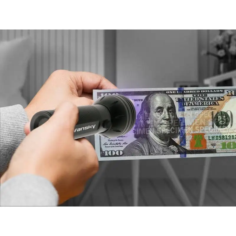 51 Ультрафиолетовый светодиодный мини фонарик портативный с защитой от