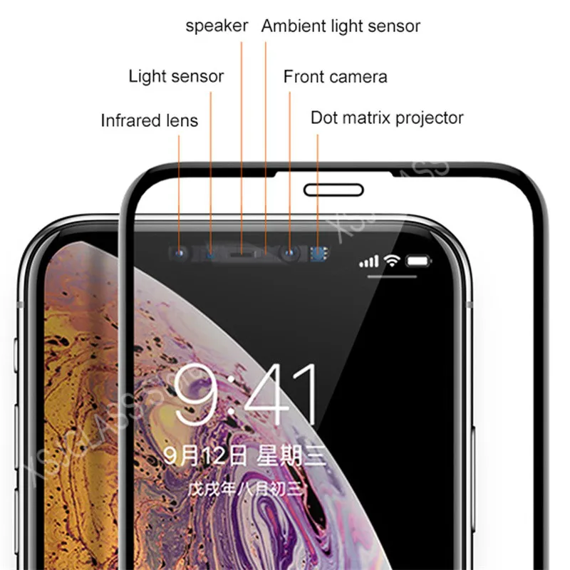 9D с украшением в виде кристаллов Защитное стекло для iPhone 11 12 Pro Max XS XR 7 6 6s Plus