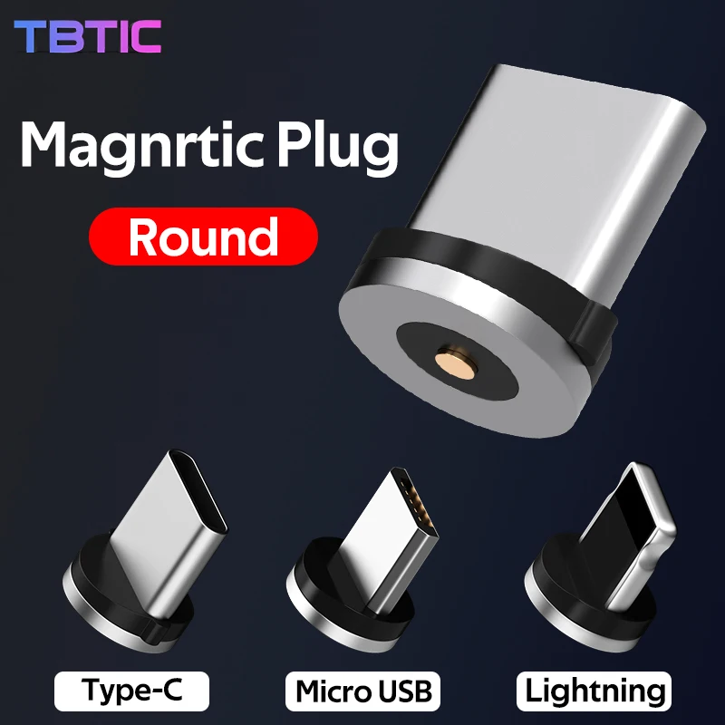 

Summerfish Round Magnetic Cable Plug Micro USB Type C USB C 8 pin Plug Fast Charging Magnet Charger Cord Plugs