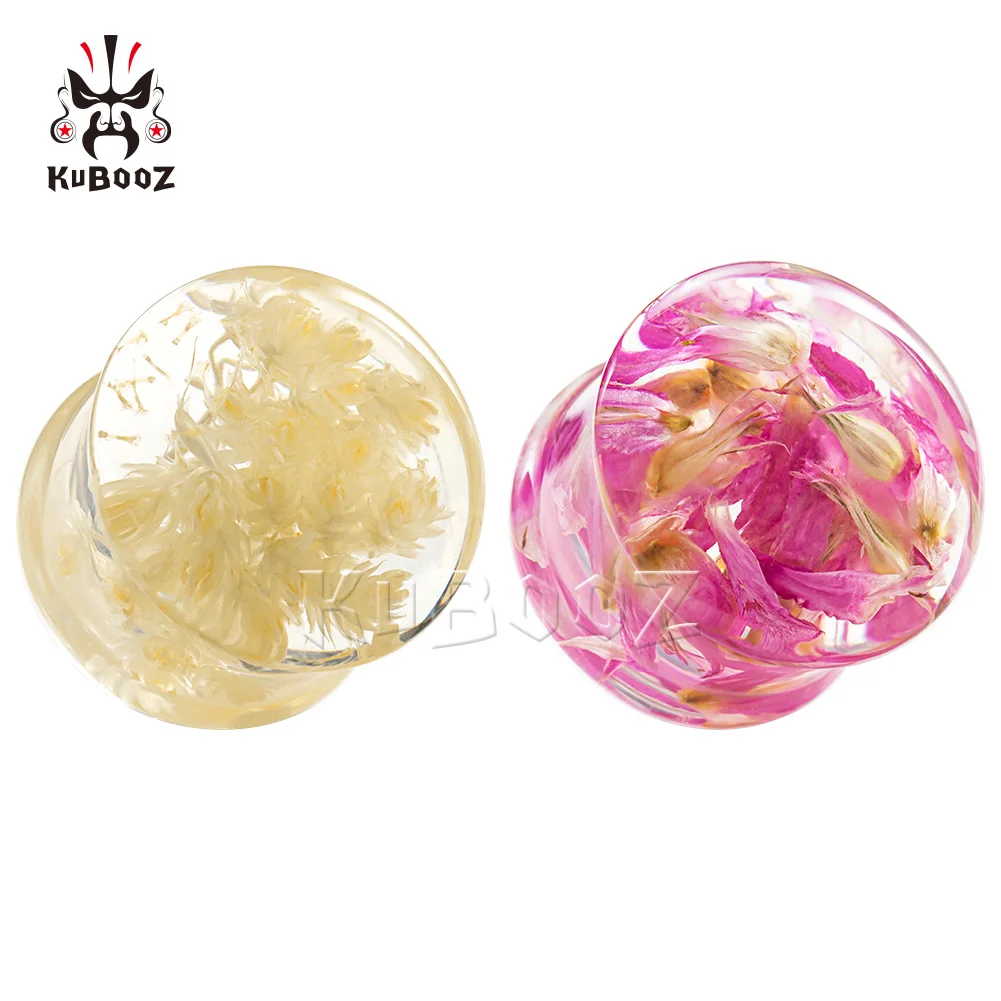 

Wholesale Price Beautiful Dandelion Pink Flower Acrylic Ear Piercing Tunnels Plugs Body Jewelry Earring Gauges Expanders 40PCS