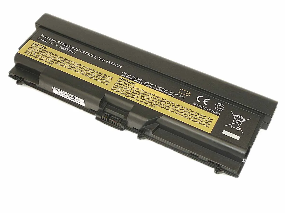 Аккумуляторная батарея для ноутбука Lenovo ThinkPad T410 (42T4235) 7800mAh OEM черная |
