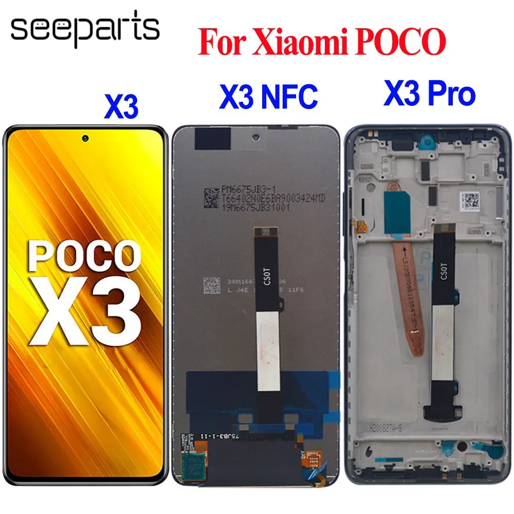 

Tested Working 6.67" For Xiaomi Poco X3 Pro LCD Display With Touch Screen Digitizer X3 M2007J20CI X3 Pro NFC M2007J20CG LCD