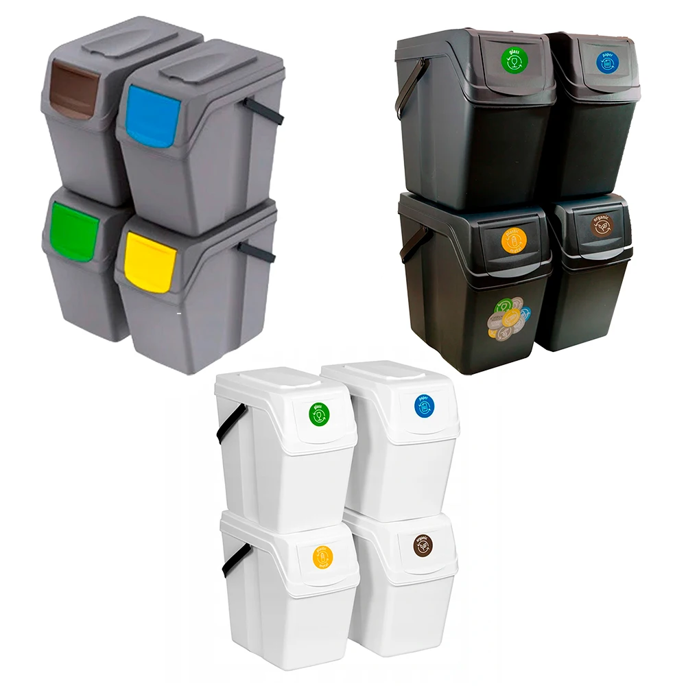 Набор из 4 мусорных баков/переработка 100 л (4x25L) процветающий пластиковый