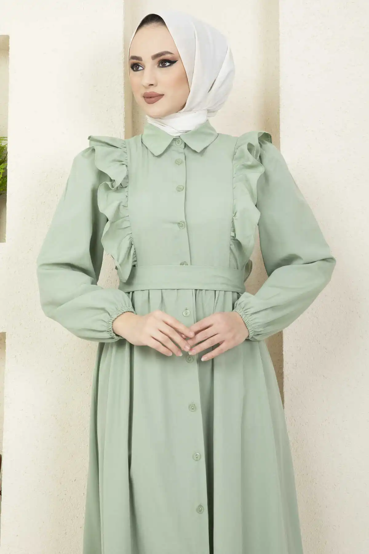 

_ Дубай 2022 Рамадан с оборками детализированное платье Djellaba Femme Caftan Marocain Лето Весна халат Musulmane исламский хиджаб платье мусульнанское платье ...