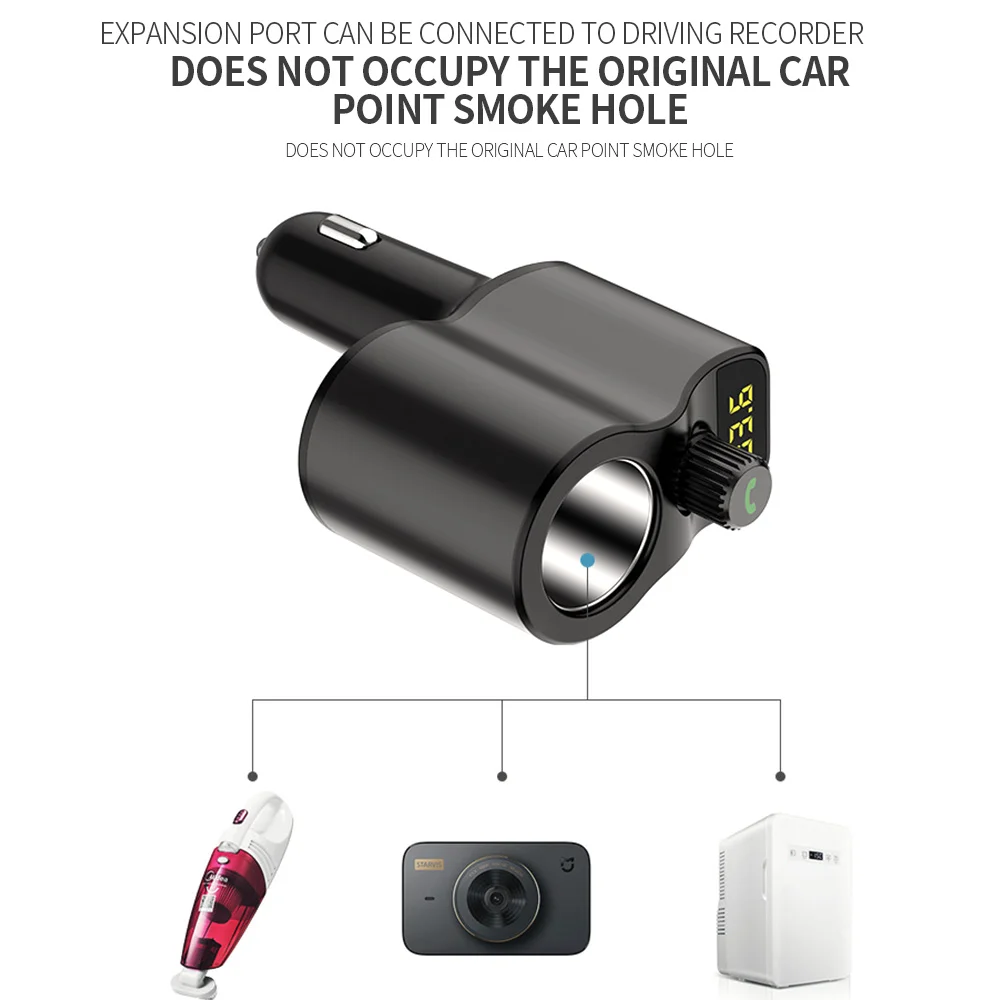 Автомобильный FM передатчик с Bluetooth и двумя USB портами 3 1 А|FM-трансмиттеры| |