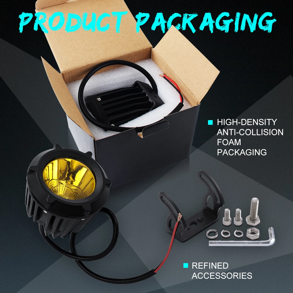 

BraveWay Led Yellow Fog Light Motorcy Combo Headlight Offroad Spot/Flood Work Light 4x4 LED Light ATV LED Bar For Lada