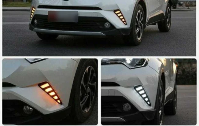 Автомобильные мигающие дневные ходовые огни для Toyota CH-R CHR 2016-2019 светодиодный ные