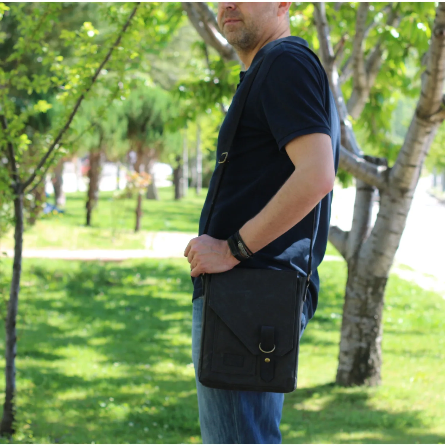 Сумка-мессенджер через плечо для мужчин и женщин, винтажный холщовый рюкзак для планшета из вощеной ткани, водонепроницаемый чехол на плечо... от AliExpress RU&CIS NEW