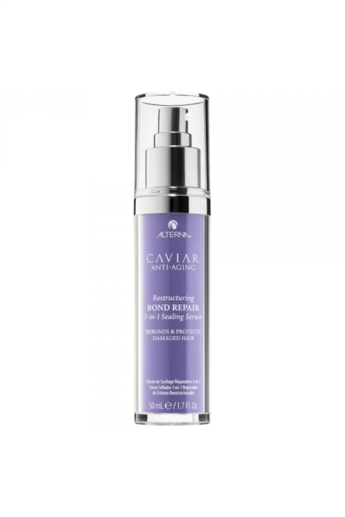 

ALTERNA Caviar Bond Building 3 in 1 Serum 50ml - Instantly repairs and protects damaged strands and split ends in one step.