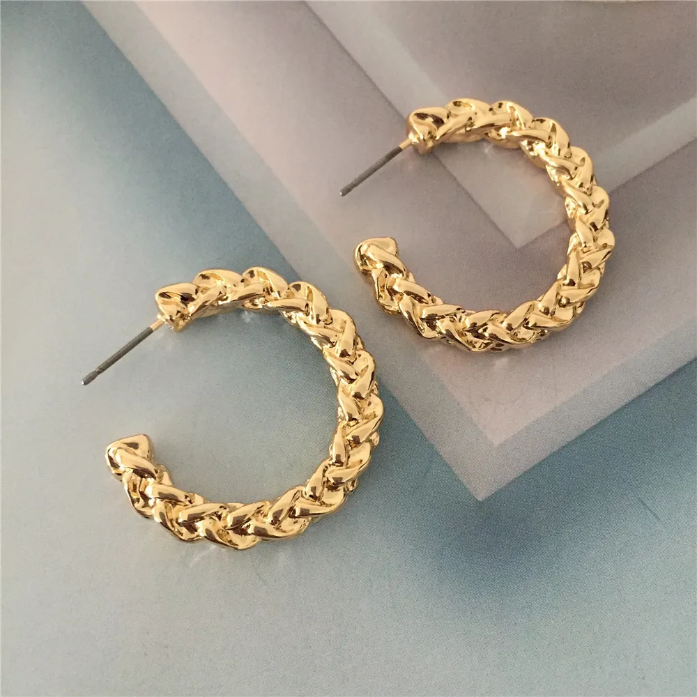 Новое поступление 2020 простые серьги в форме Φ серьги-кольца с золотым покрытием