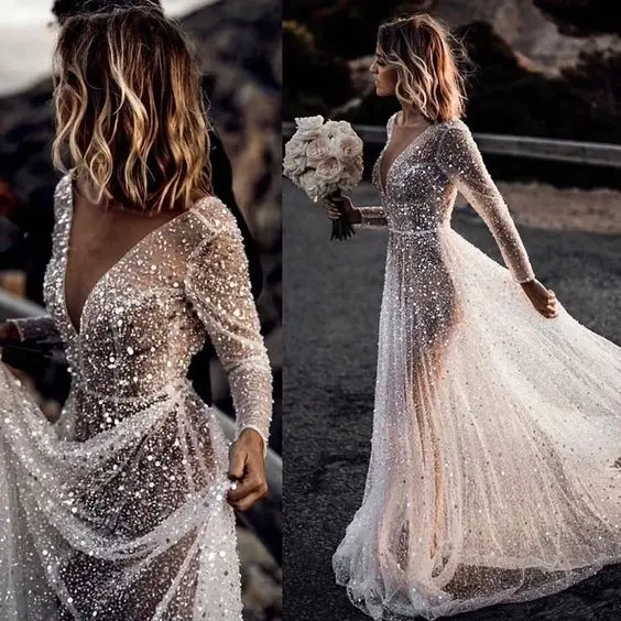 Женское прозрачное свадебное платье