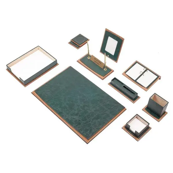 Star Lux Кожаный стол Набор 11 шт Одноместные - Цвет: Green