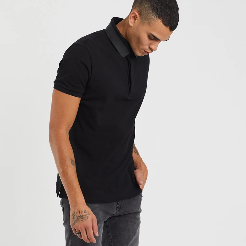 

2020 New Season Men Polo Shirt Casual Flexi Print Collar %100 Cotton Regular Black Male Tops Tees Tbasic S-XXL