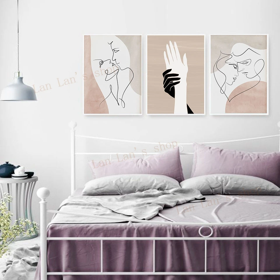 Черно-белый художественный постер с принтом рука в руке для пар абстрактные