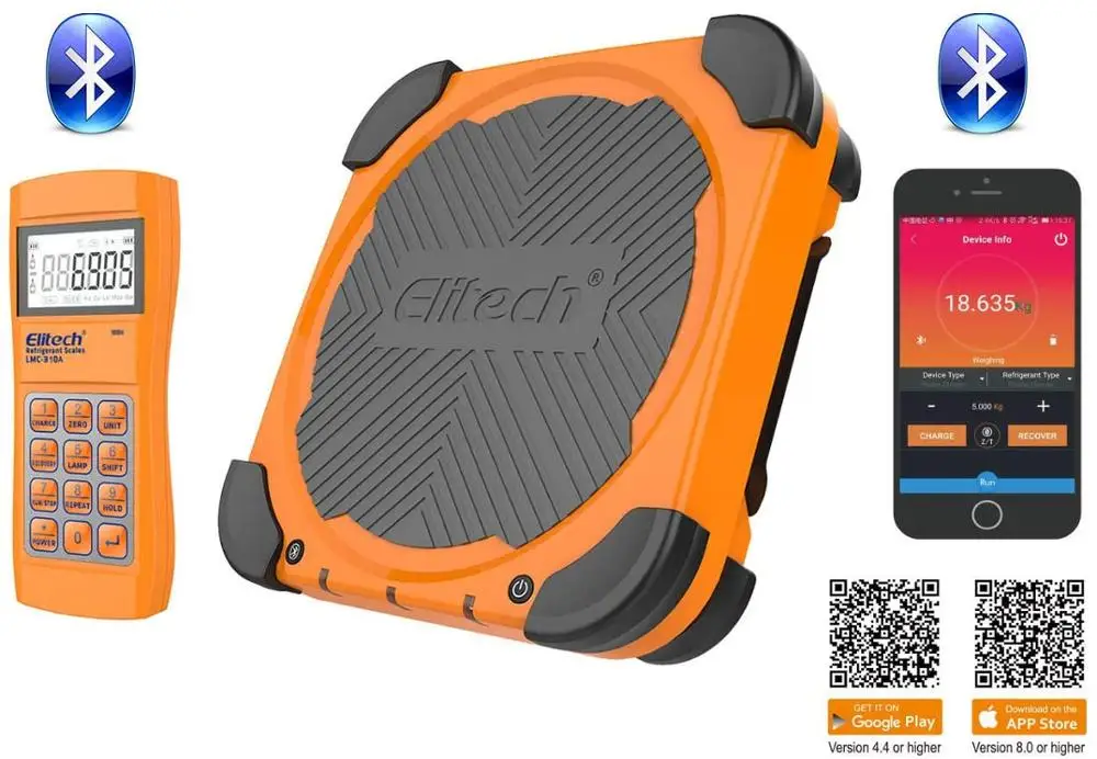 Elitech-b&aacute;scula electr&oacute;nica de recuperaci&oacute;n de carga inal&aacute;mbrica, balanza de fre&oacute;n, HVAC, Digital, con v&aacute;lvula de carga, refrigerante, LMC-310A-1