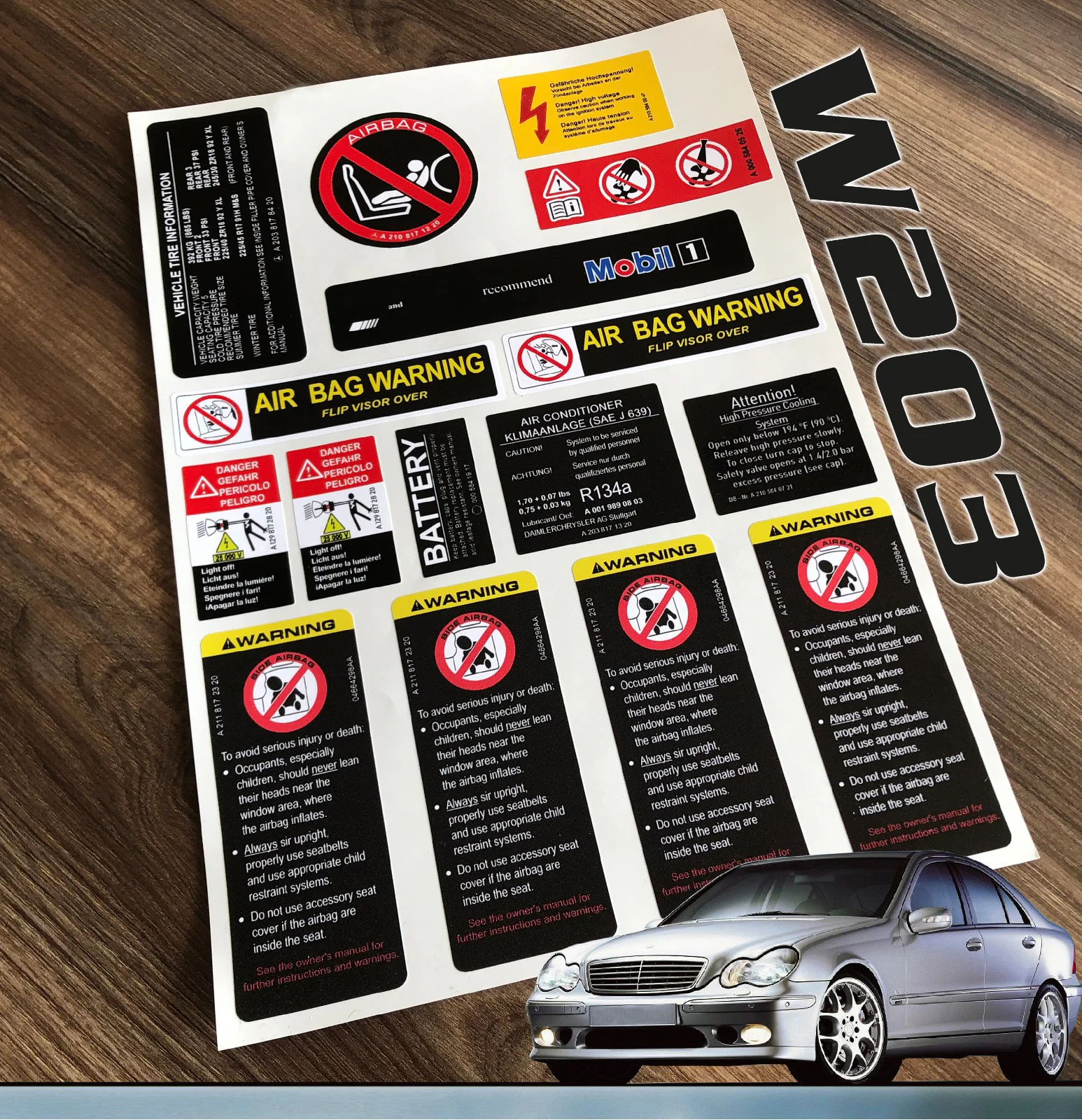 Наклейка Набор наклеек набор этикетка с принтом Звезда эмблема Эмблемы для w203 W203