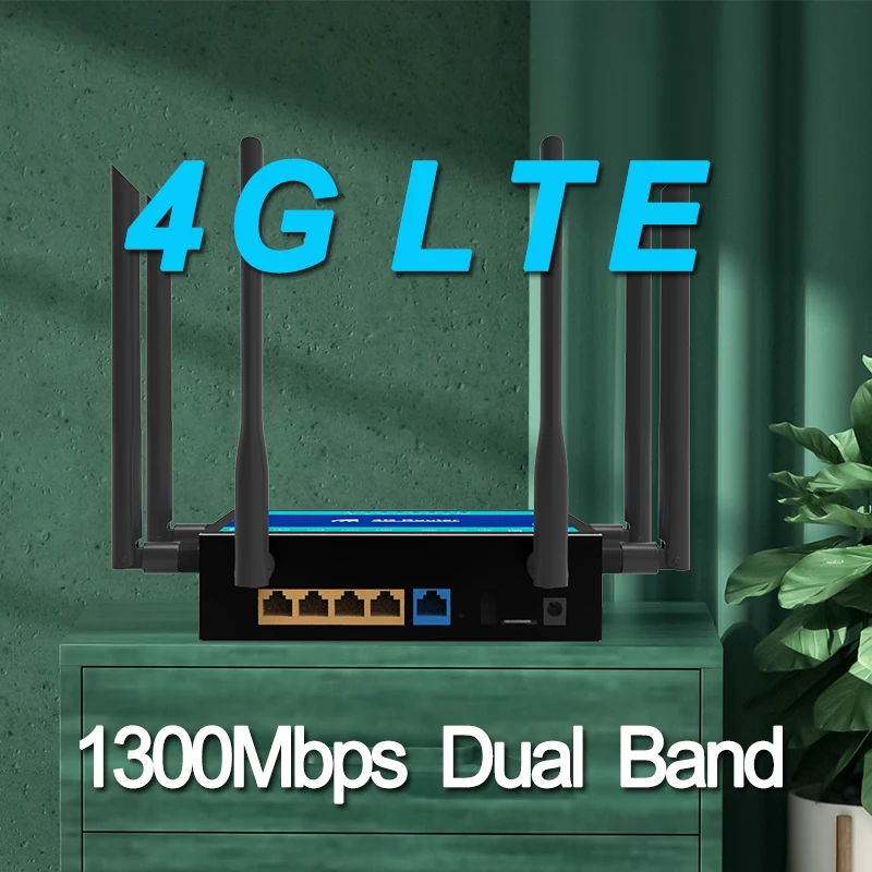

Cioswi 4G LTE Wifi Router High Speed 300Mbps+900Mbps Gigabit Dual Band Industry Router RAM 256MB With 4G Module SIM Card Slot