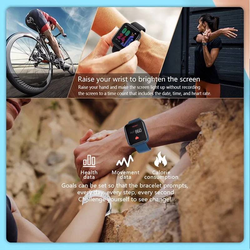 2020 полностью сенсорные Смарт-часы IP67 водонепроницаемый смарт-Браслет