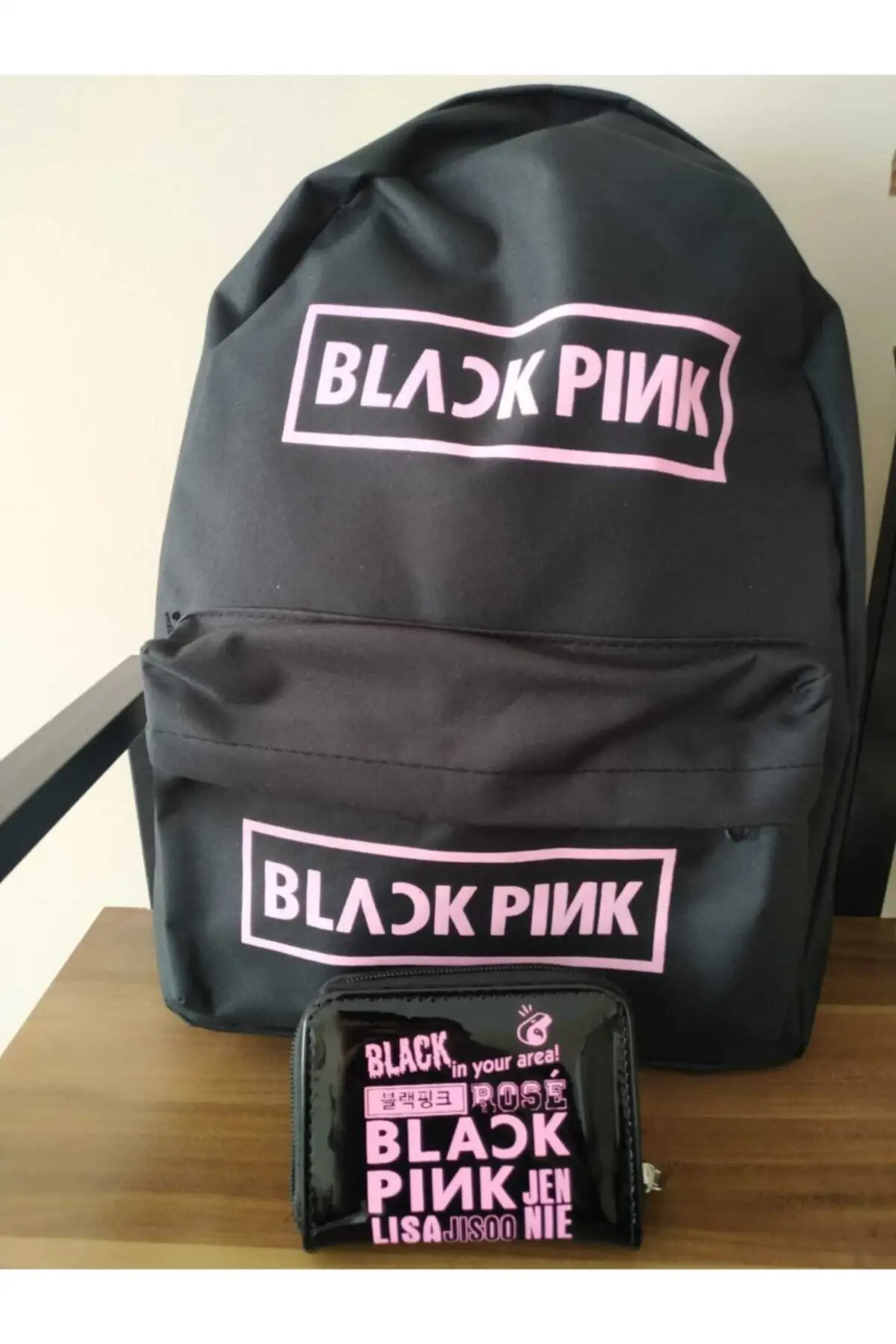 

Blackpink Kpop Backpack and Wallet Young Bag School Bag Jennie Lisa Rose Jisoo K-pop