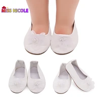 7 5 cm doll shoes white flower boat dolls shoes socks wear for 18 inch american13 bdj russion dolls the best gift for girls