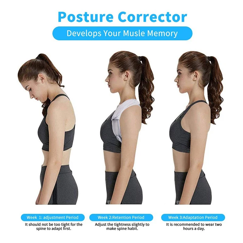 Регулируемый дышащий Корректор осанки для спины неопреновый плечевой корсет с 2