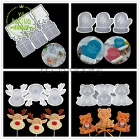 new 7 styles christmas glovesdeercrown silicone lollipop mold epoxy resin candy mould cake decorating tools kitchen bakeware
