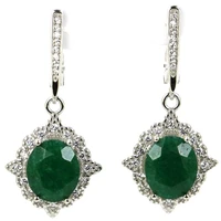 37x17mm jazaz jewelry set 6 2g green emerald created paris blue topaz cz daily wear 925 solid sterling silver pendant earrings