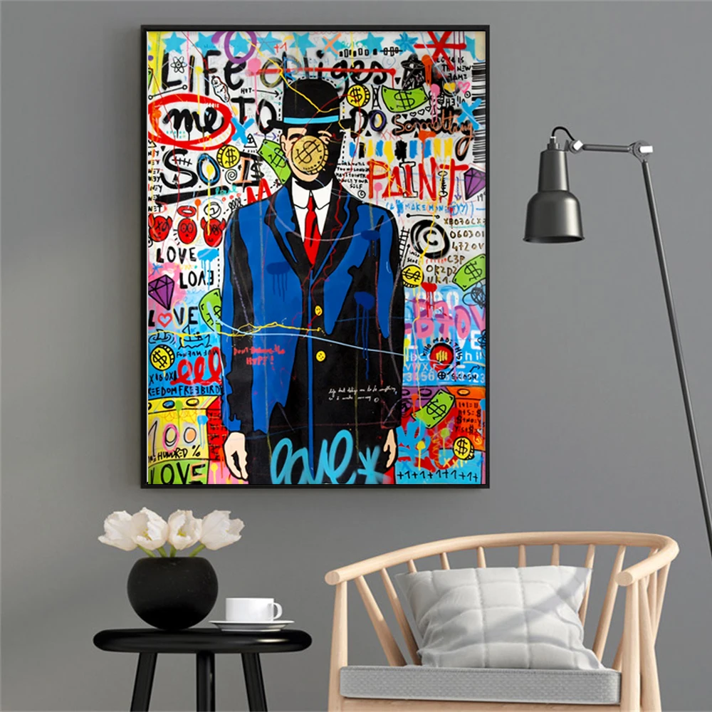 

Graffiti Abstract Street Art Oil Painting on Canvas Pop Art Poster Modern Art Prints Wall Pictures Home Decoration Living Room