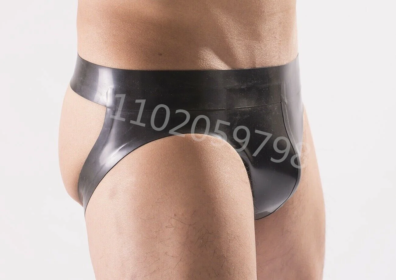 

Natural Latex Underwear Men's panties rubber briefs underwear style Open Hips latex Underpants