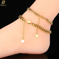 6mm 8mm miami cuban link curb anklet foot jewelry white 18k rose gold plated stainless steel anklets ankle bracelet for women