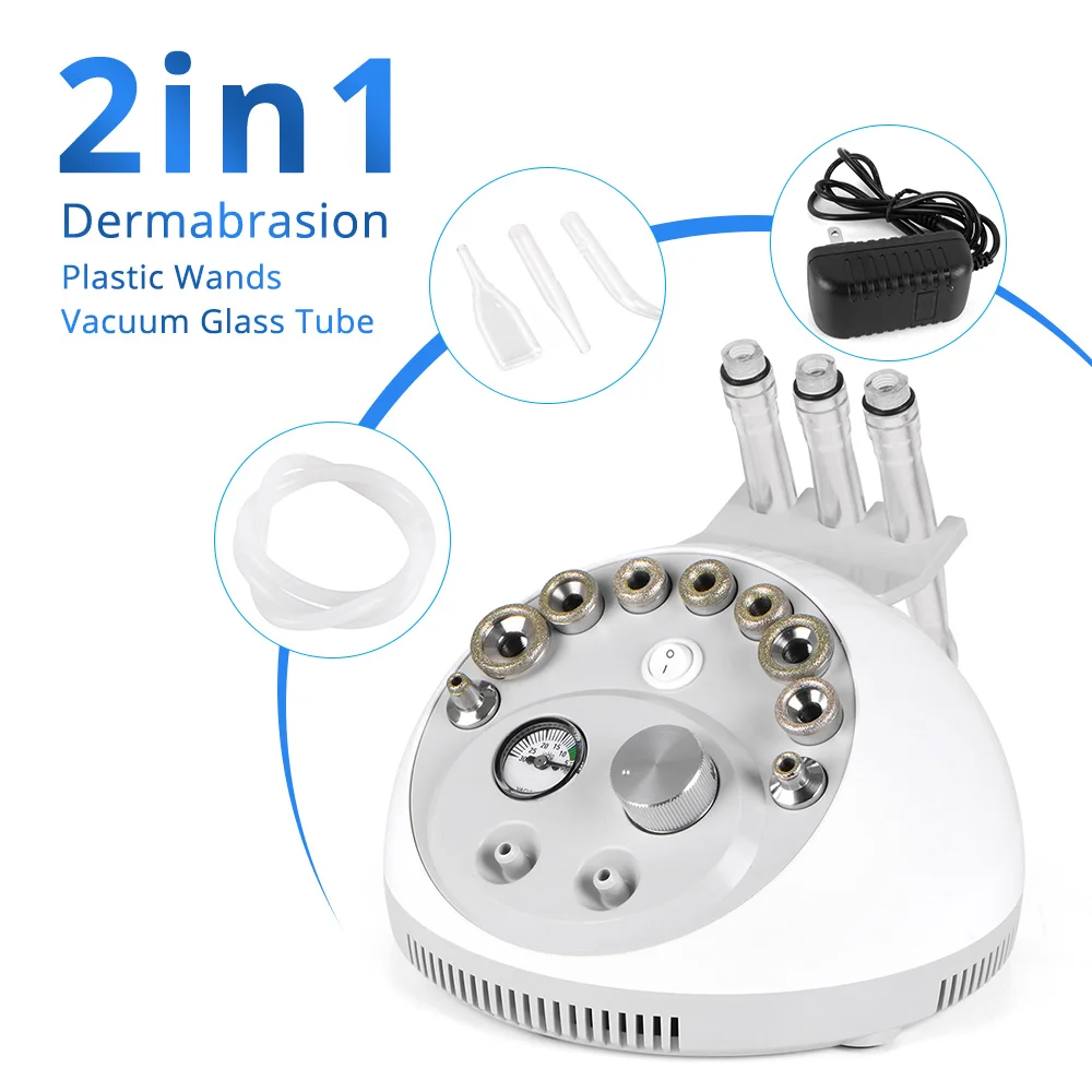 2 in 1 Diamond Dermabrasion  Dead Skin Remove Microdermabrasion Skin Rejuvenation Vacuum Glass Black Head Reduce Machine