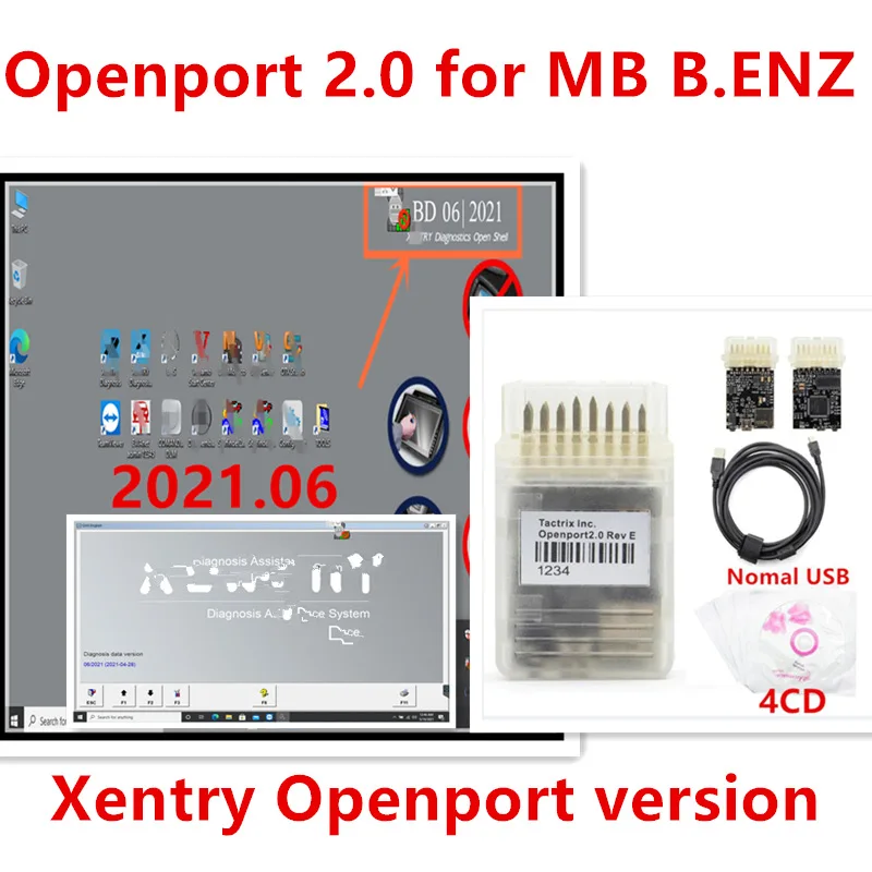 2021 Tactrix OpenPort 2.0 ECU FLASH Chip Tuning open port 2.0 For Xentry vediamo software for mb star diagnostic tool better vci
