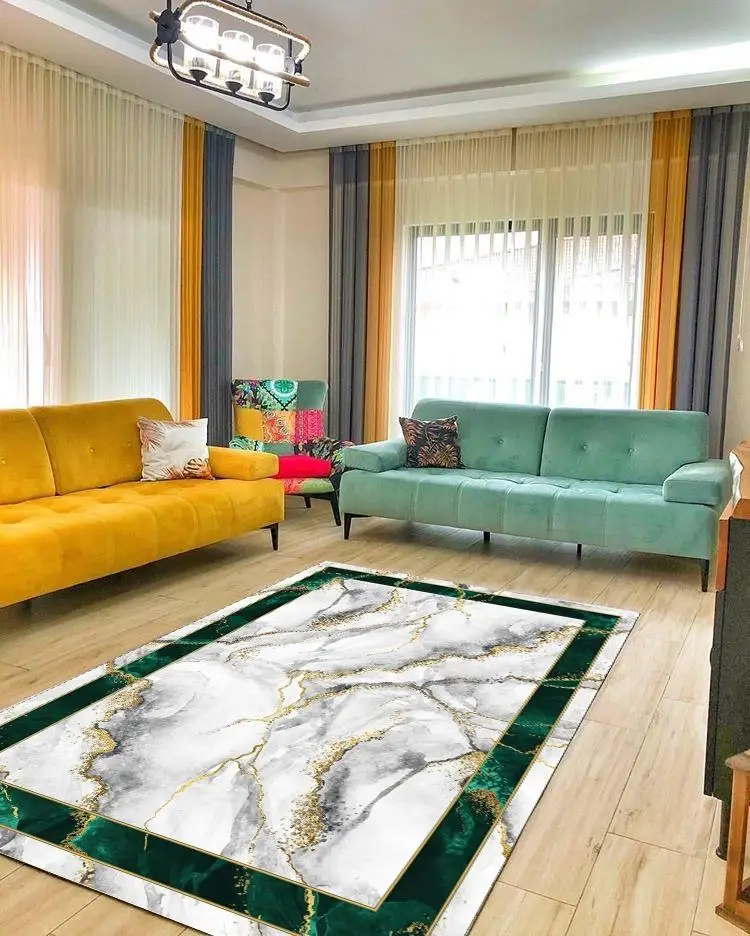 

Decorative living room carpet slip-resistant faux leather sole dust stain resistant Thai feather fabric four seasons available cold resistant