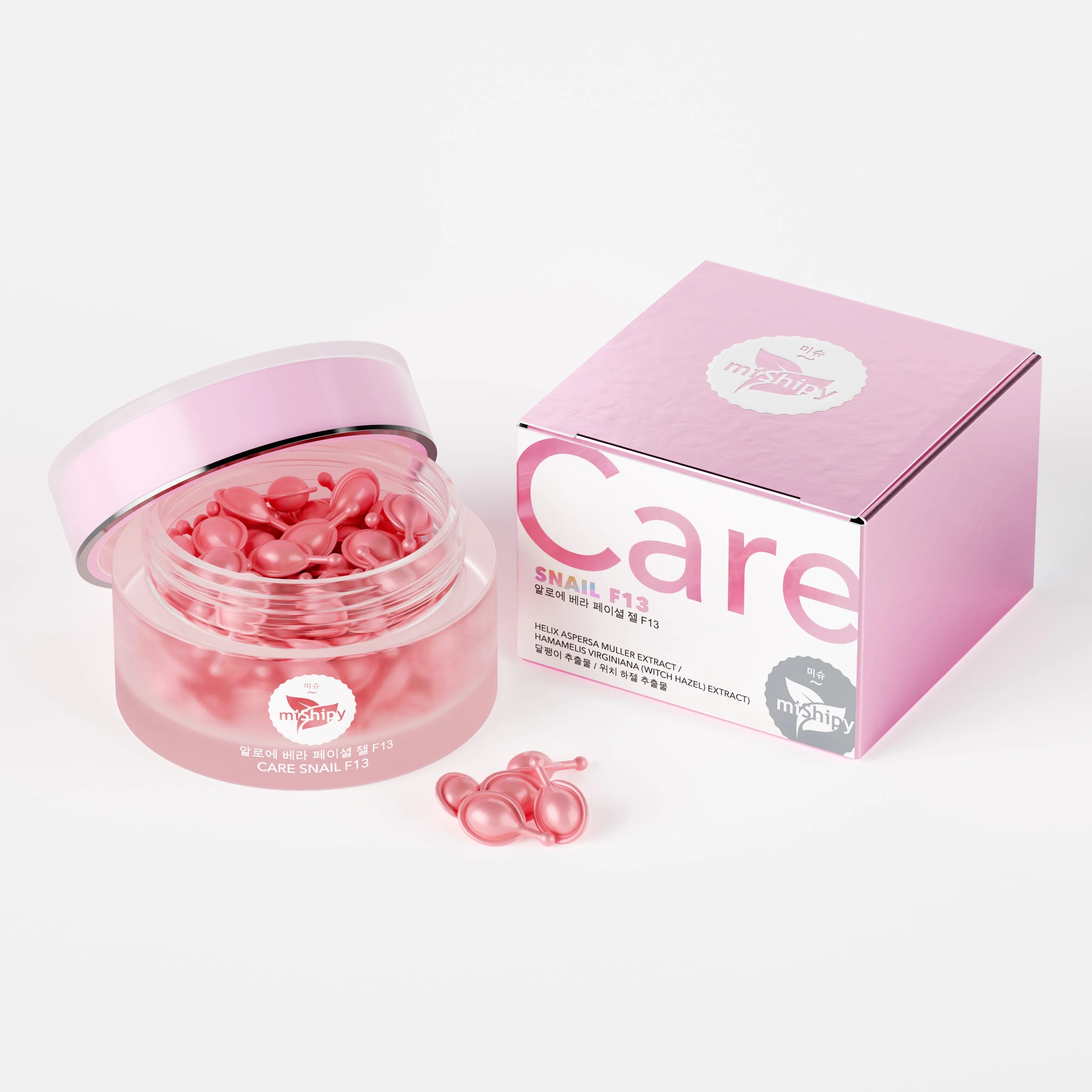 Корейские капсулы miShipy care snail F13 EGF экстракт улитки масло макадамии 30 капсул. |