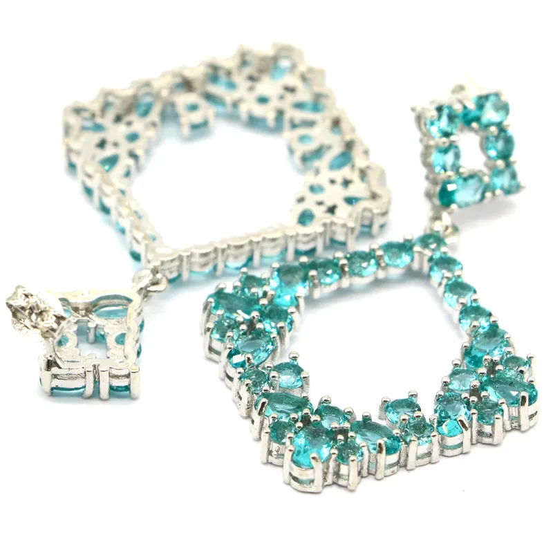 45x31 мм Европейский Стиль Длинные большие созданные богатые синие аквамариновые