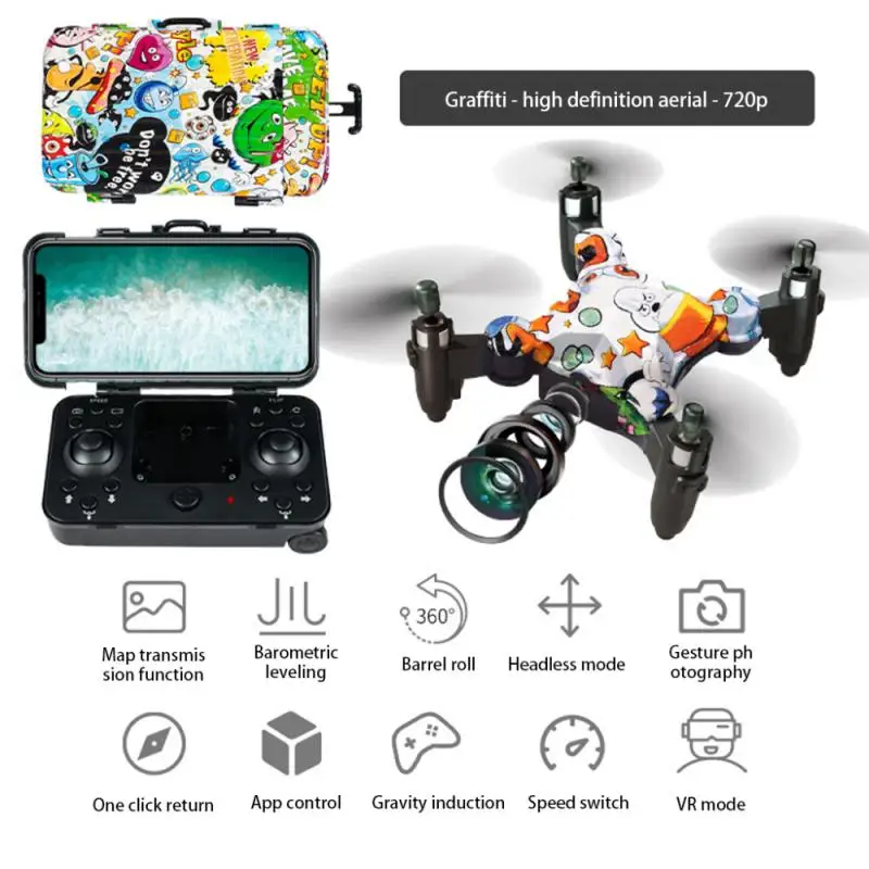 

Newest DH120 Mini Drone 4K HD Wifi FPV Luggage Shape Remote Control Drone With Camera Foldable One-click Return Quadcopter Toys