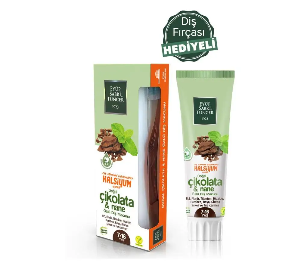 

100% Natural Chocolate & Mint Extract 7-16 Age Toothpaste 75 ml HEALTHY CHEMICAL NO HERBAL WHITE TEETH HEALTHY MOUTH HEALTHY MOU